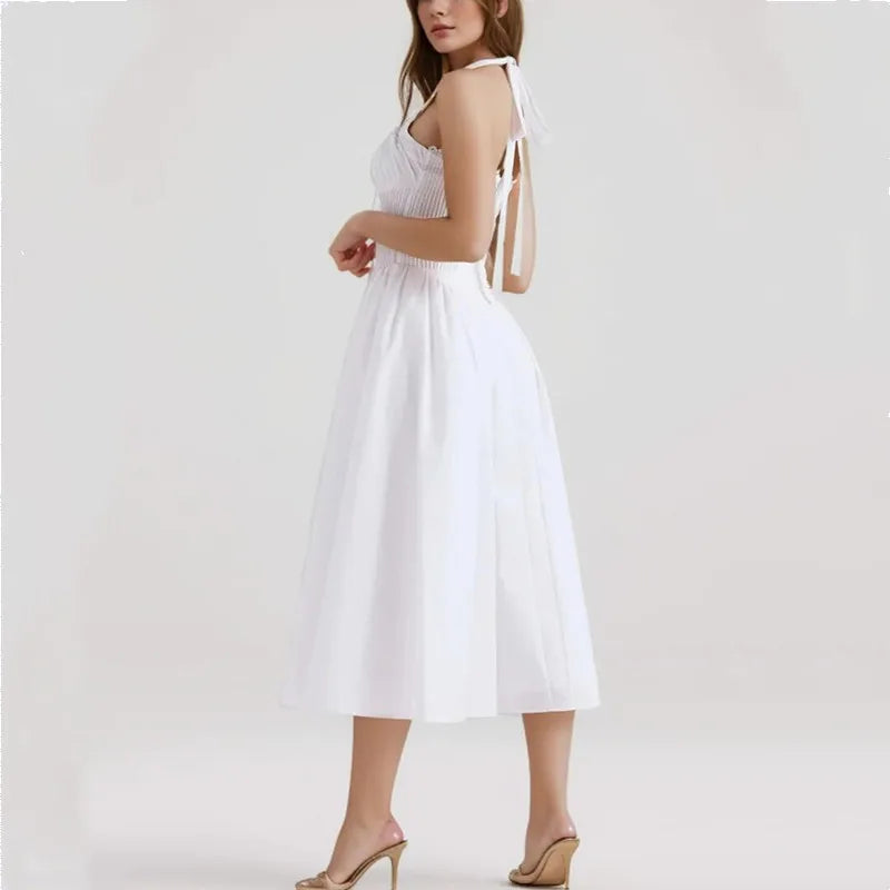 Corset Halter Midi Dress