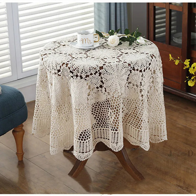 Super Elegant table covers Nordic pastoral lace tablecloth crochet square tablecloths Dining napkins christmas table cloth sale