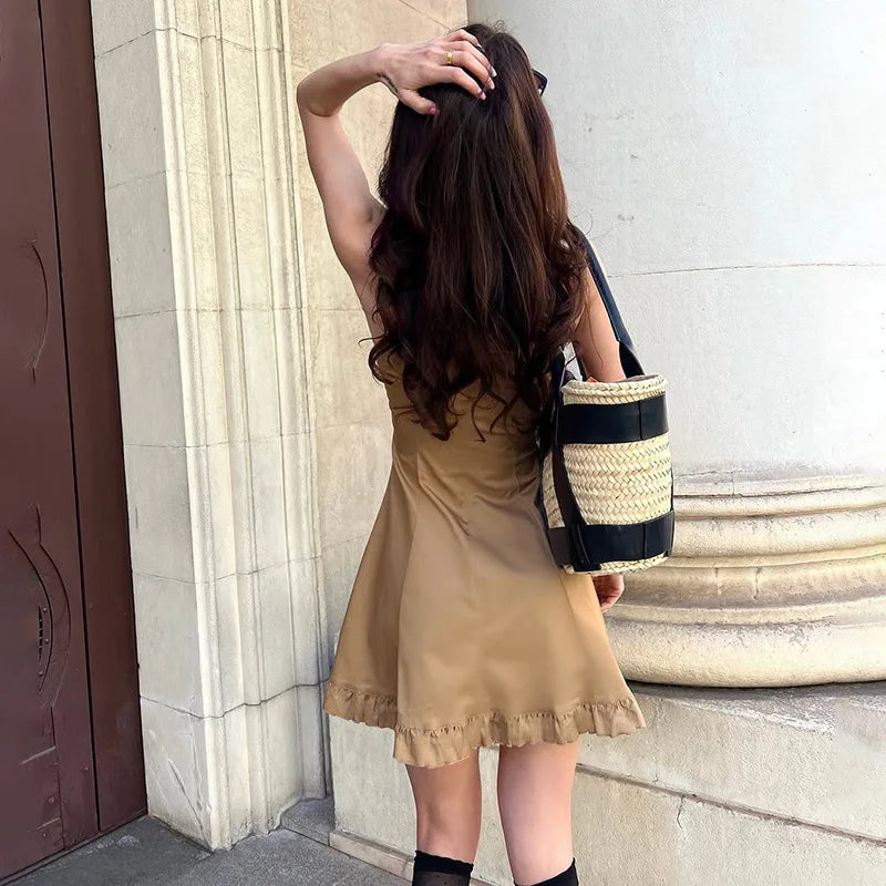 Ruffle Trim Cami Mini Dress