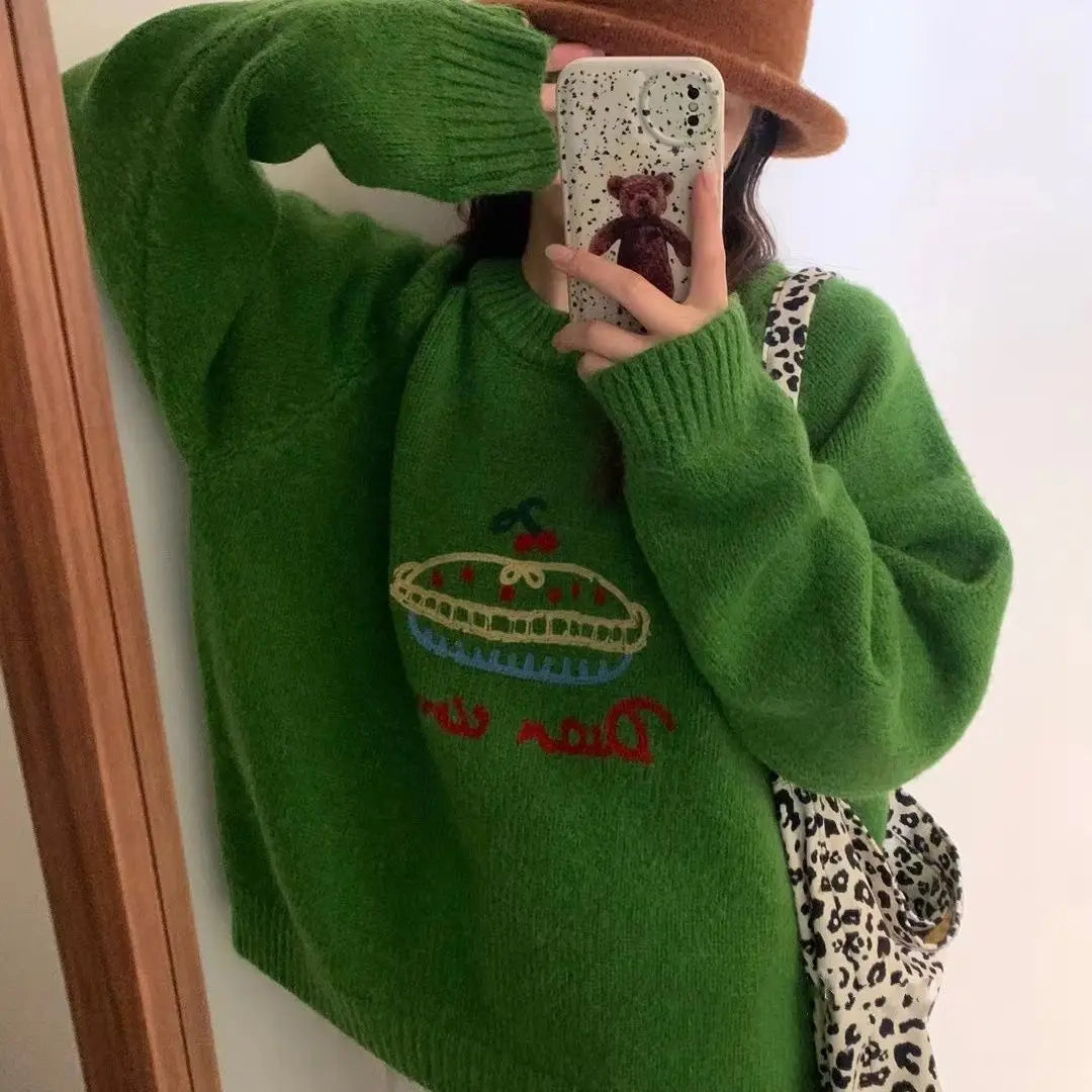 Fruit Cake Jacquard Knit Pullover