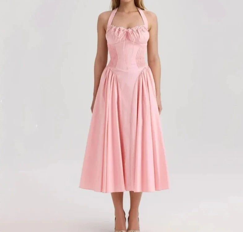 Corset Halter Midi Dress