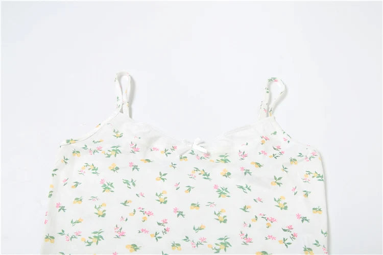 Floral Print Cami Top And Drawstring Pants Set
