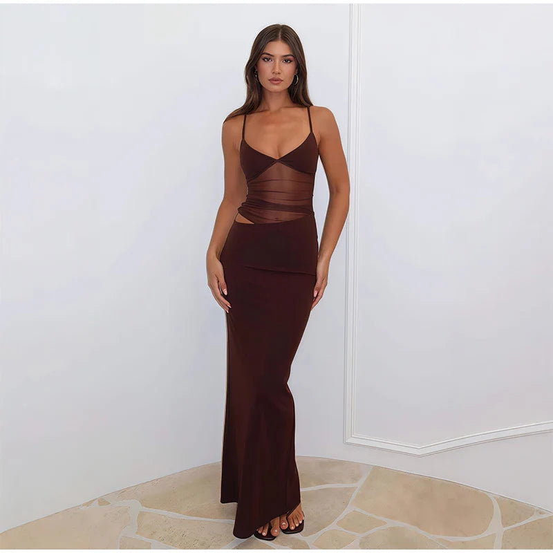 Mesh Strap Maxi Dress