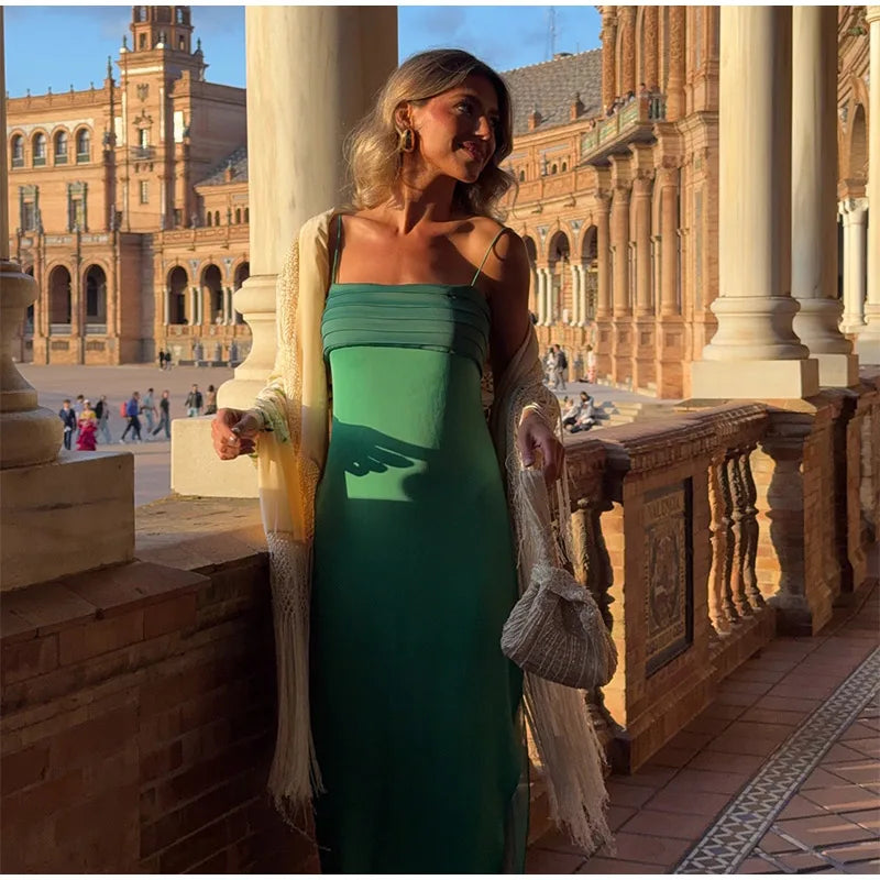 Two Tone Contrasting Maxi Dress