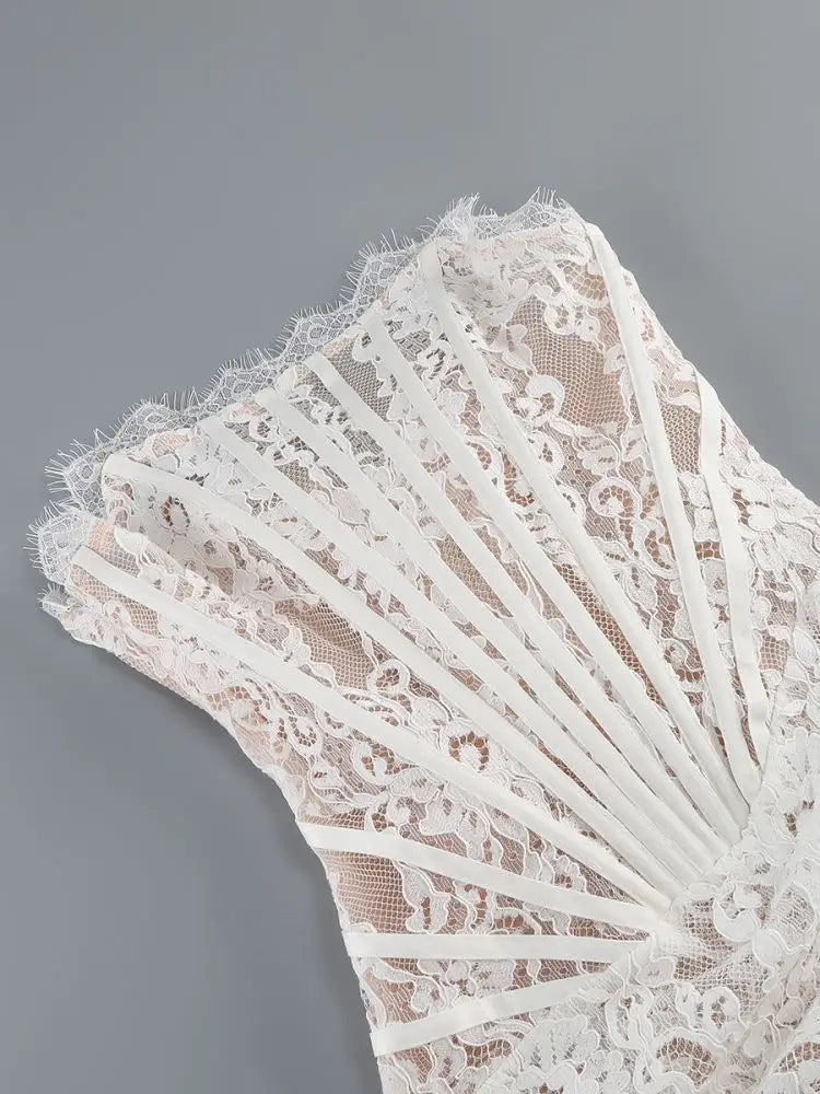 Lace Corset Draped Mini Dress