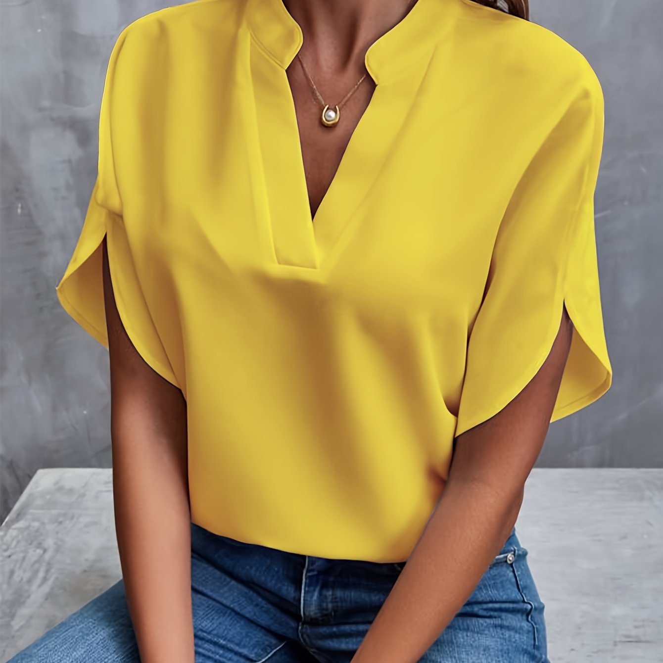 Relaxed V-Neck Blouse