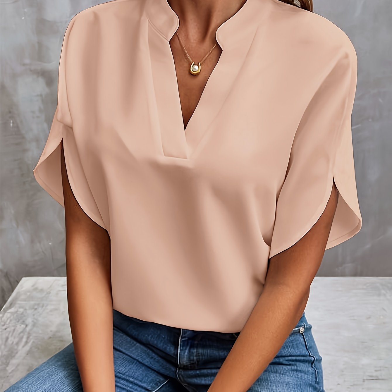 Relaxed V-Neck Blouse