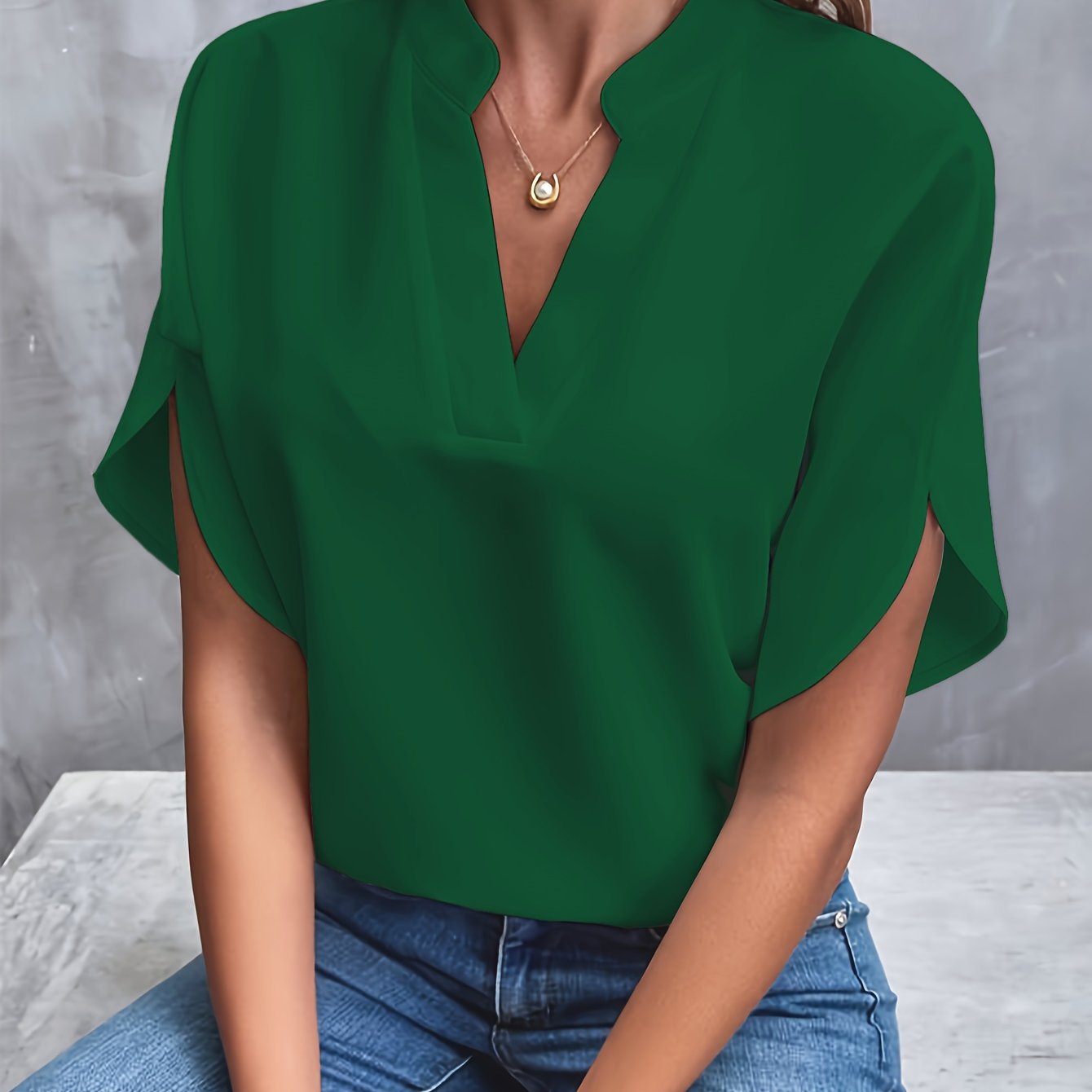 Relaxed V-Neck Blouse