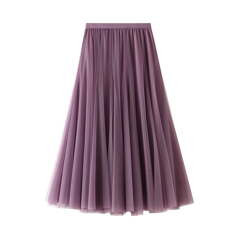 Spring Swing Puffy Ankle-length Skirt High Waist Slim Fit Fairy Skirt