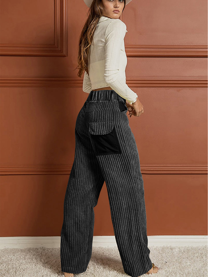 Ribbed Longline Loose Pocketed Pants