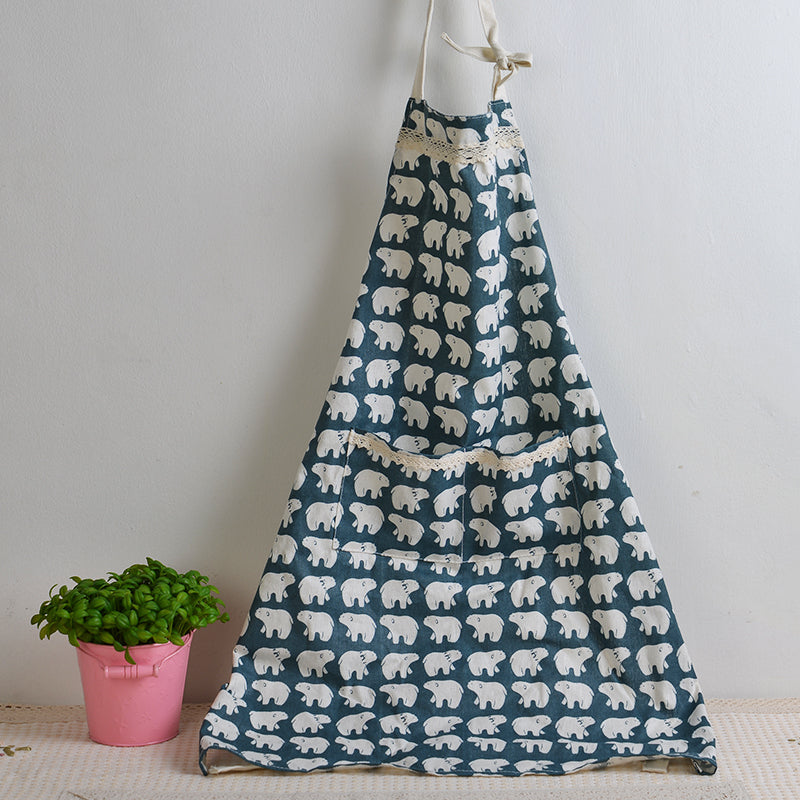 Triangular Tree Cotton And Linen Apron Polka Dots