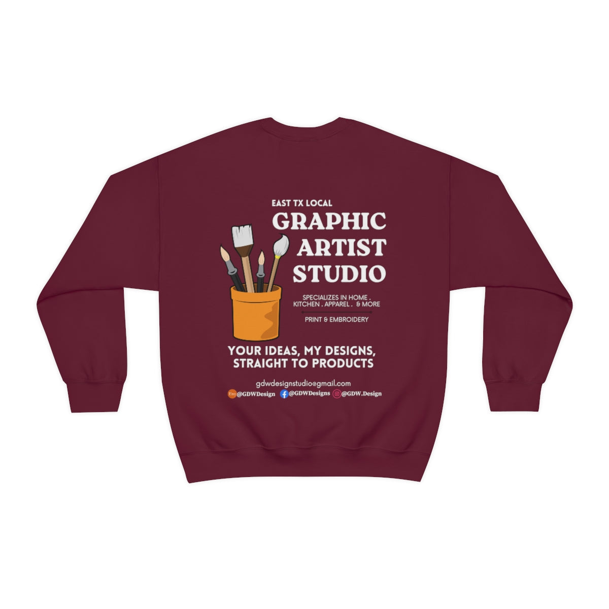 GDW Design Unisex Heavy Blendâ„?Crewneck Sweatshirt, Local Graphic Designer Crewneck