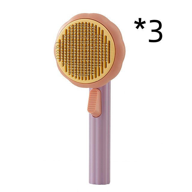 New Pet Cat Brush Hand-held Steel Wire Self-cleaning For Hair Removal