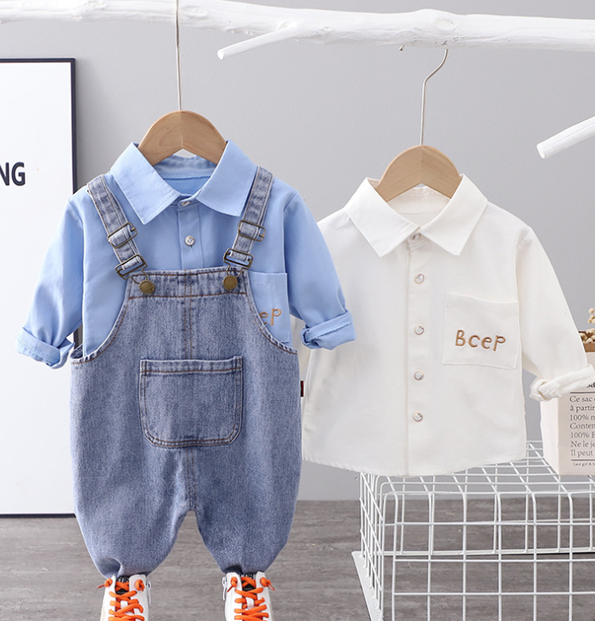 Children's Denim Pants Trendy Cute Western Baby Jumpsuit