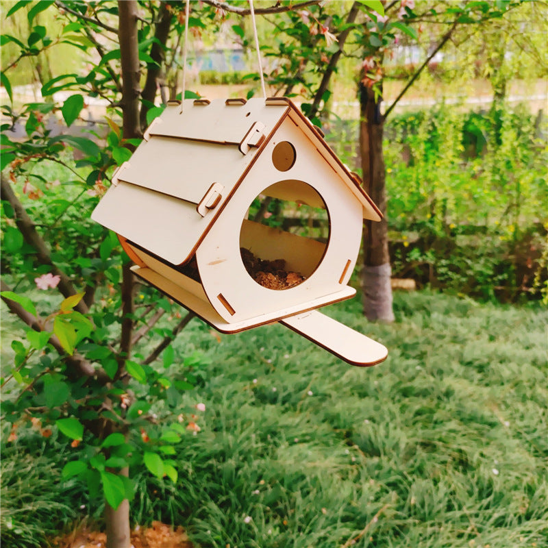 Hanging Wooden Bird Feeder DIY Assembly