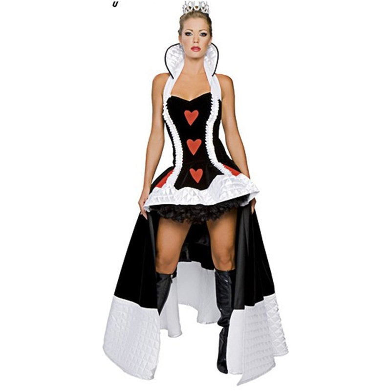 Game Uniform Robe Princess Queen of Hearts Outfit Halloween Cosplay Party Clothes