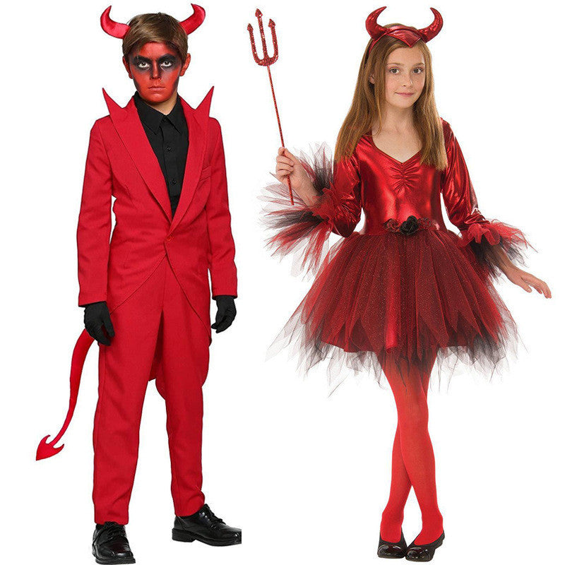 Halloween Red Devil Magic Costume Cosplay Kids