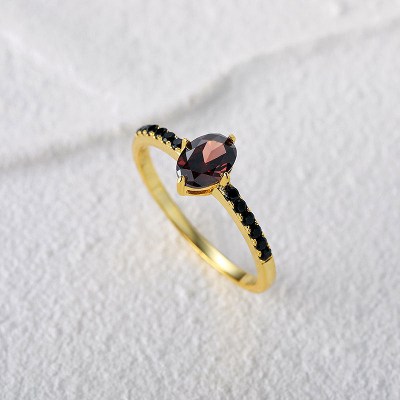 Fashion Personality Black Onyx Cluster Ring