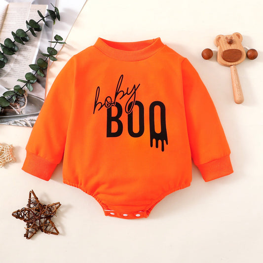 Baby Boo Halloween Long-sleeved One-piece Romper