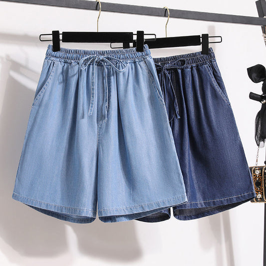 Loose Wide Leg Denim Shorts For Women