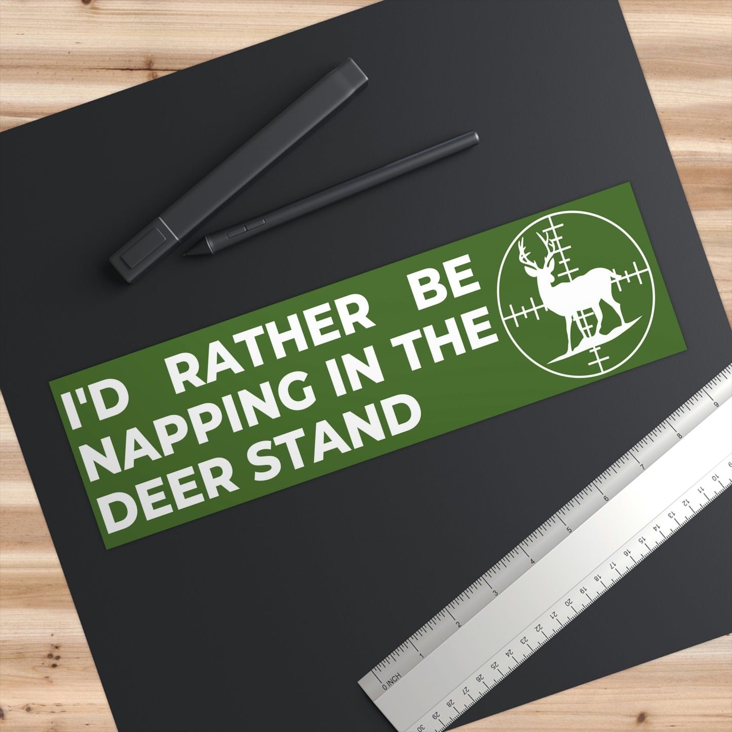 Deer Hunting Bumper Stickers, I'd Rather Be Napping Large Sticker