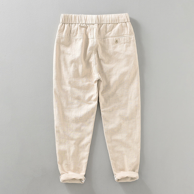 Men's Thin Breathable Cotton And Linen Casual Pants