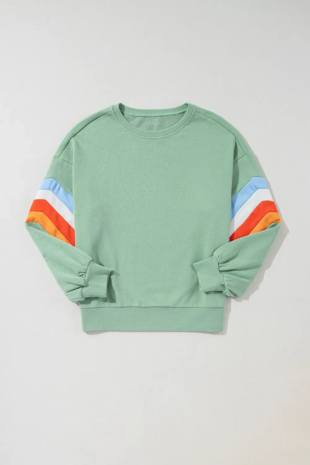 Contrast Round Neck Long Sleeve Sweatshirt