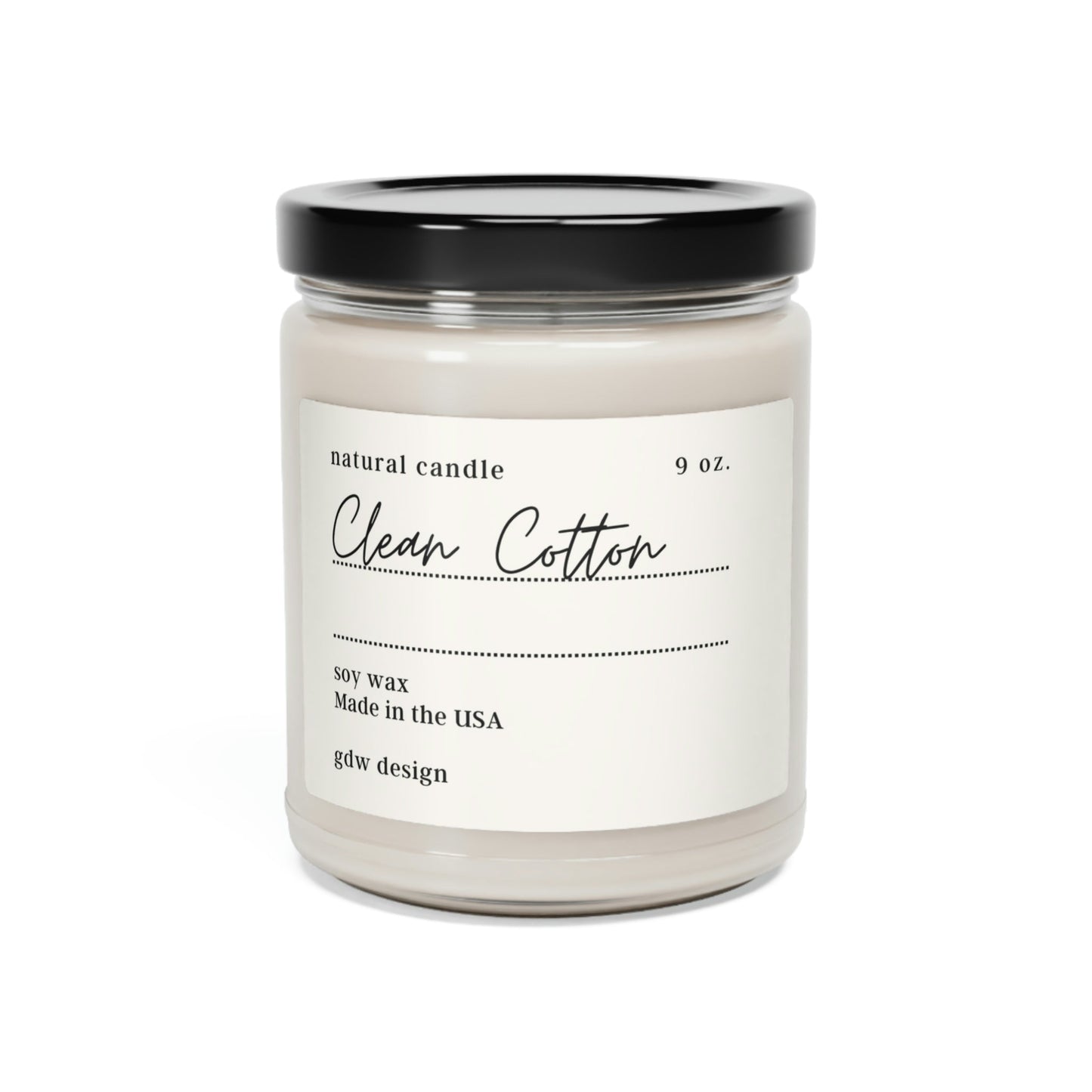 Scented Soy Candle, Clean Cotton, Sea Salt + Orchid, White Sage + Lavender, Candle Gifts 9oz