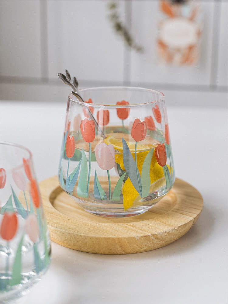 Home Simple And Cute Tulip Glass Water Cup