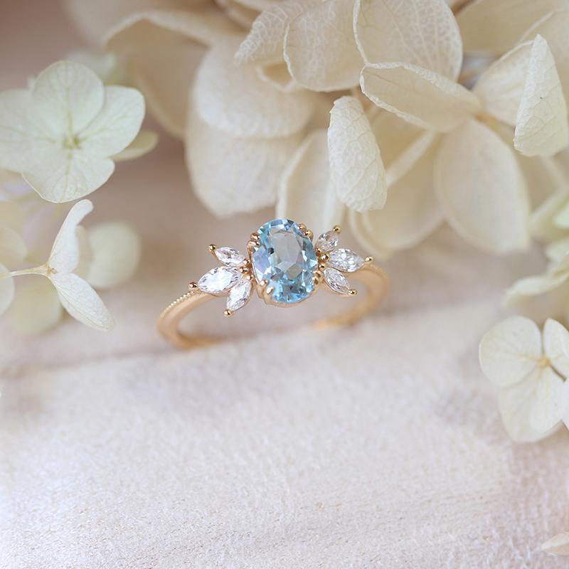 Sky Blue Topaz Ring For Women