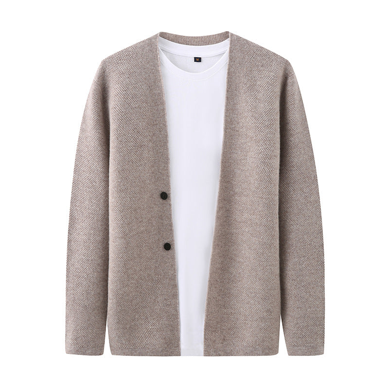 Casual Wool Sweater Double Button Cardigan Men's Coat