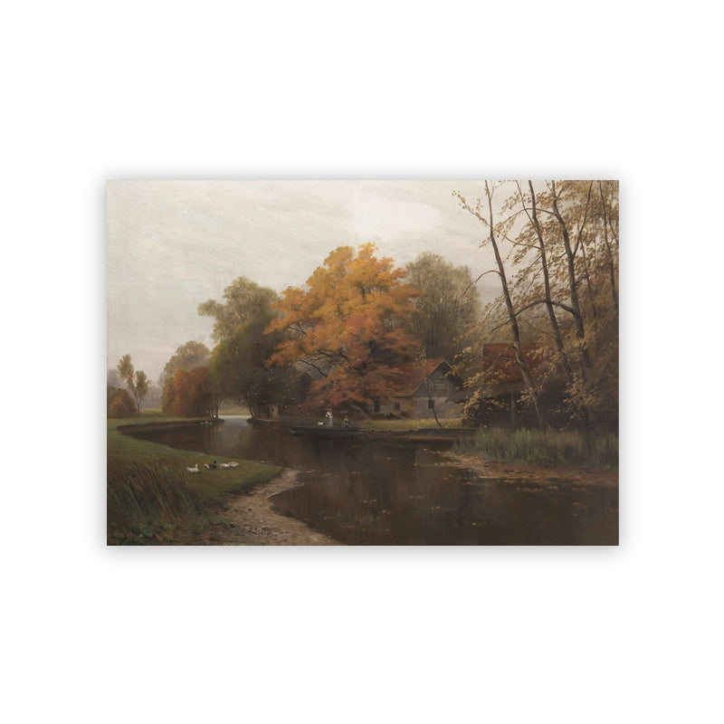 Autumn Trees Landscape Oil Painting Canvas Poster Living Room Decoration