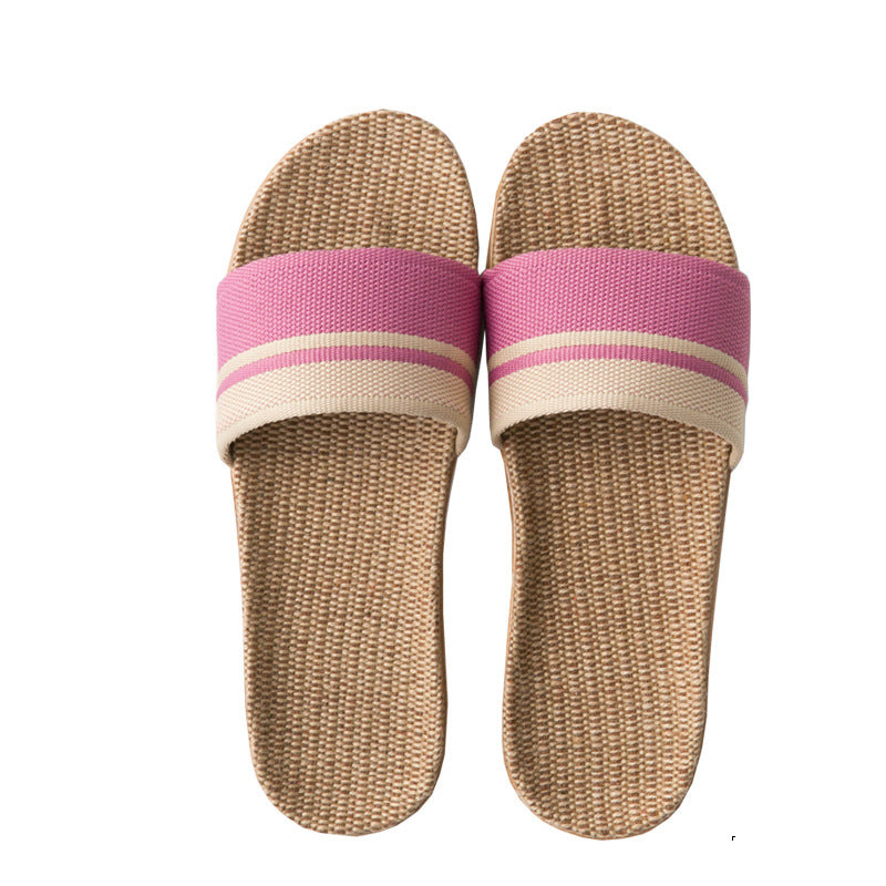 Linen Sandals And Slippers Women Summer Indoor Non-slip Home Household