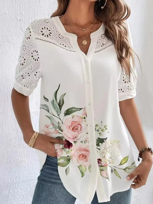 Embroidered Short Sleeve Shirt