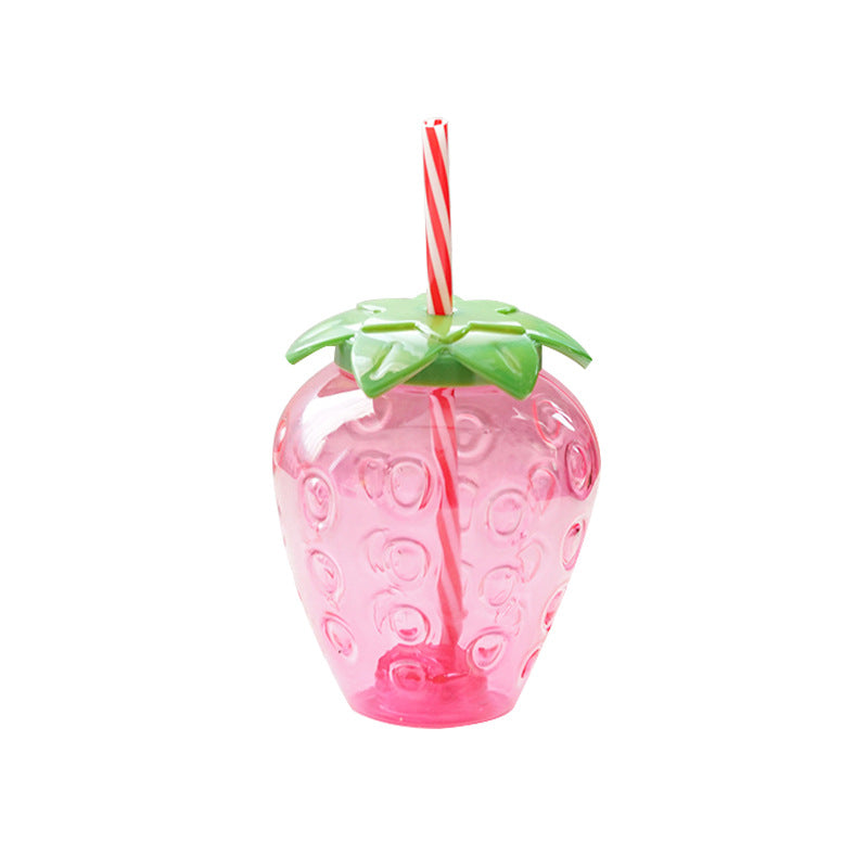 Kawaii Cute Strawberry Straw Water Bottle