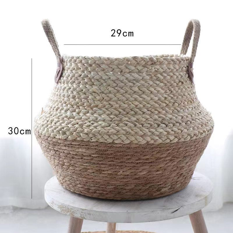 Household Fashion Simple Plant Crafts Straw Woven Flowerpot