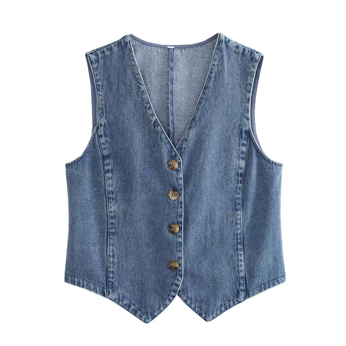 Fashion Denim Waistcoat Vest Women