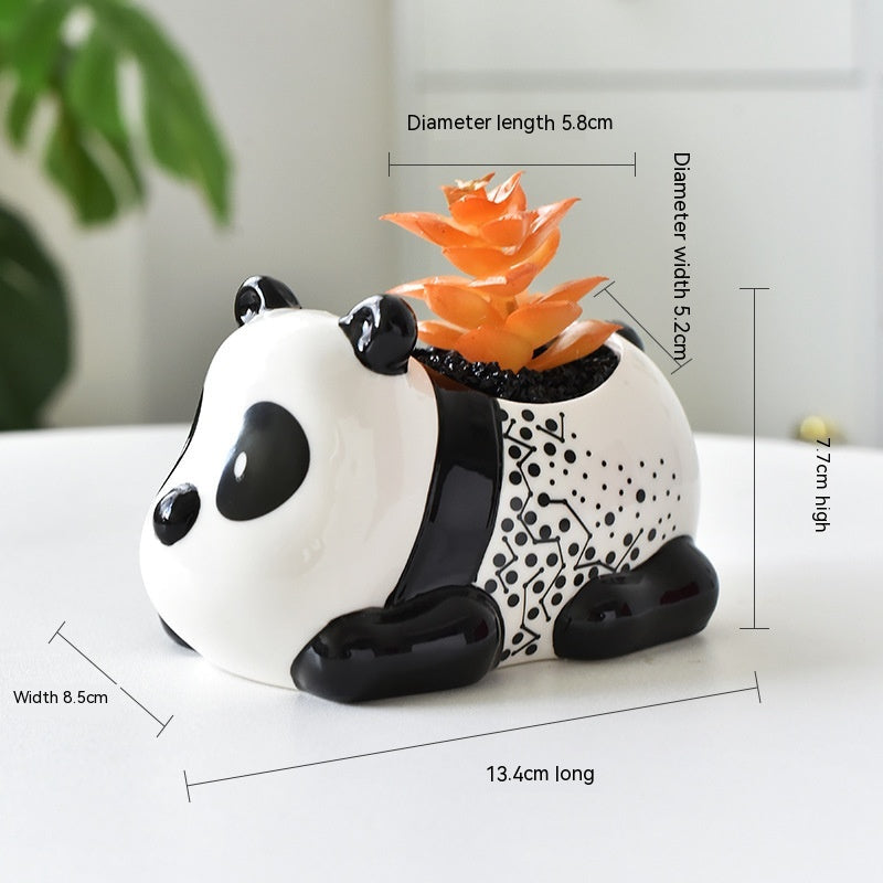 Ceramic Panda Succulent Flower Pot Home Indoor