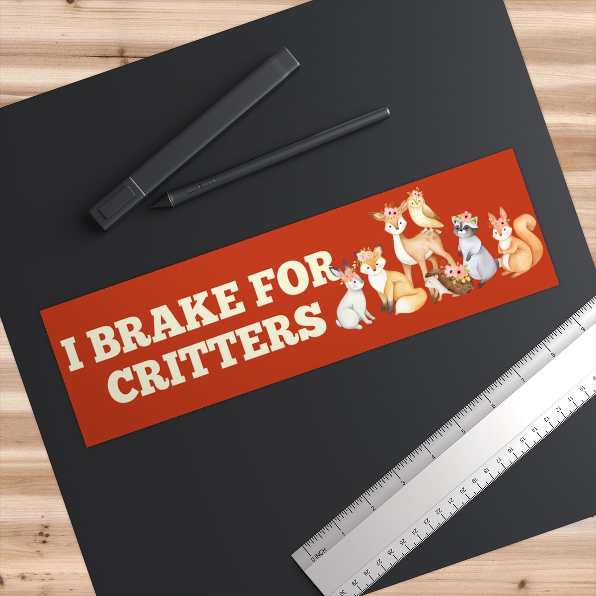 I Brake For Critters Bumper Sticker, Cute Animals Womens Gifts Accessories, Gen Z Stickers Pack Set, Animal Lover Vegan