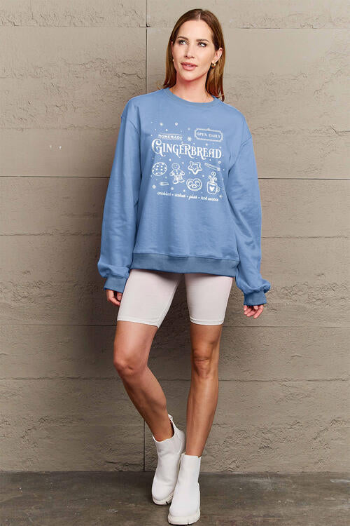 Simply Love Full Size GINGERBREAD Long Sleeve Sweatshirt