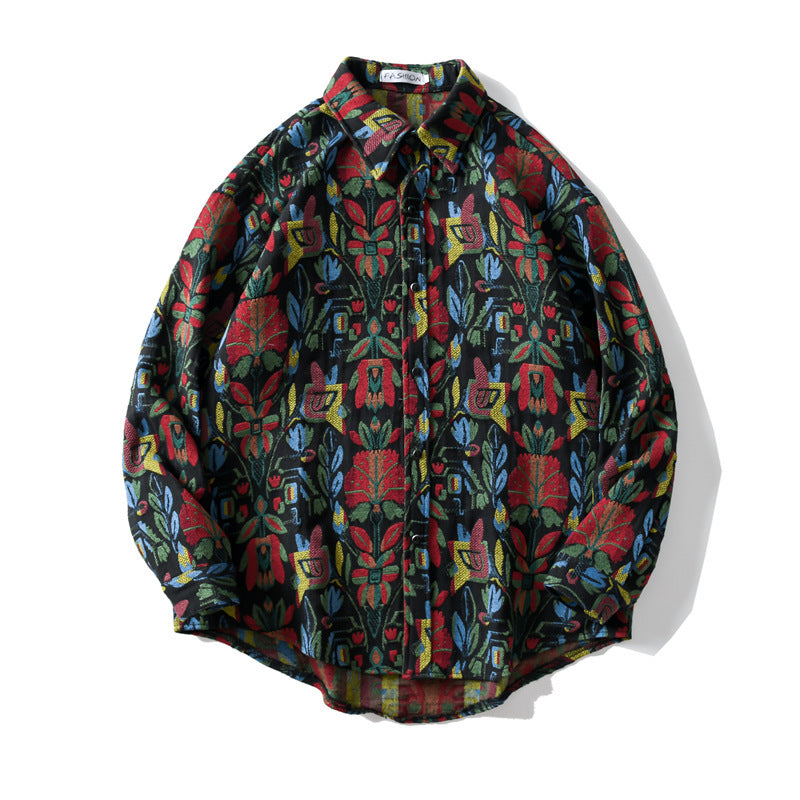 Men's Ethnic Style Retro Warm Loose Shirt