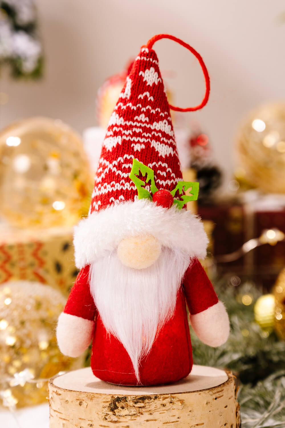 4-Pack Christmas Light-Up Faceless Gnome Hanging Widgets