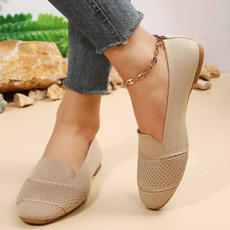 Women's Ballet Flats Round Toe Soft Sole Slip On Lazy Shoes Walking Flat Loafers