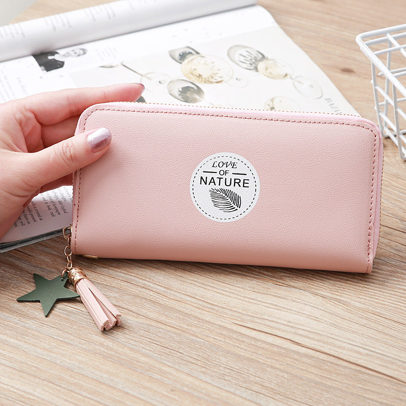 Women's Fashion Tassel Zipper Clutch Bag