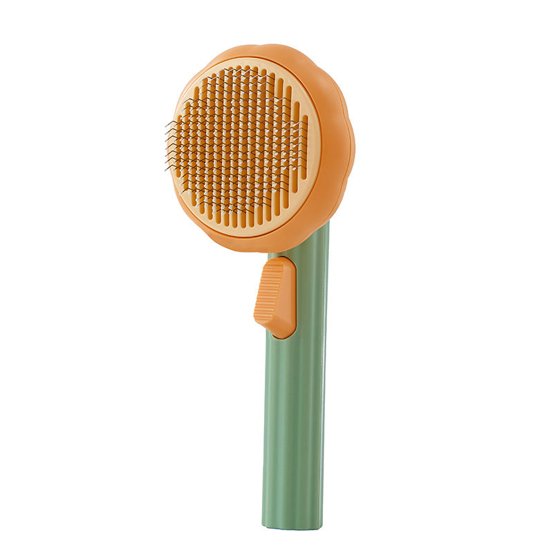 New Pet Cat Brush Hand-held Steel Wire Self-cleaning For Hair Removal