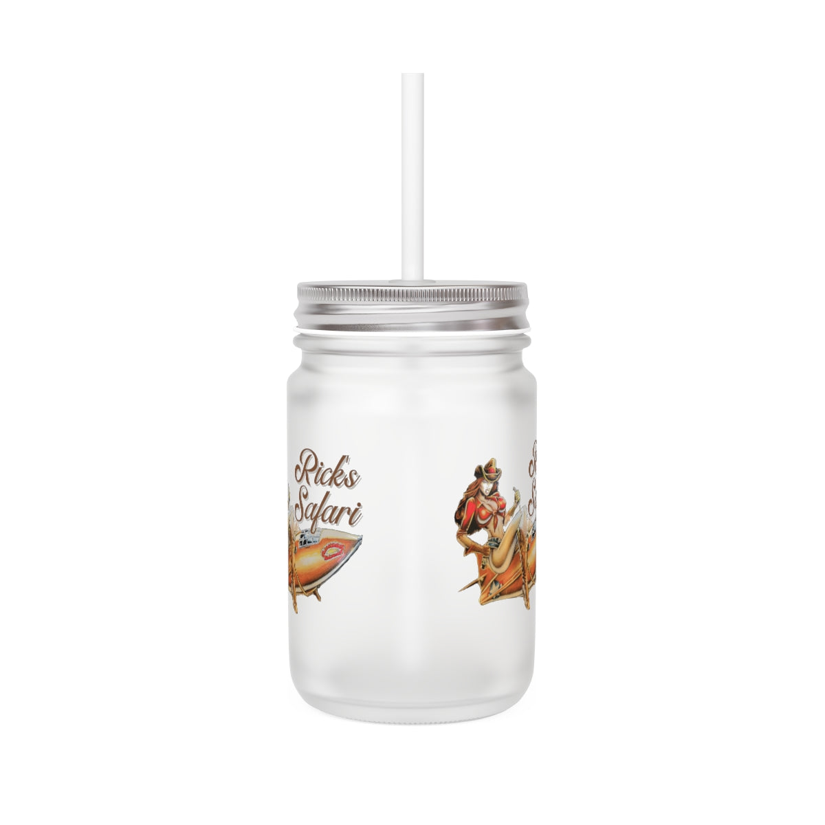 Custom Rick's Antique Safari Mason Jar Tumbler