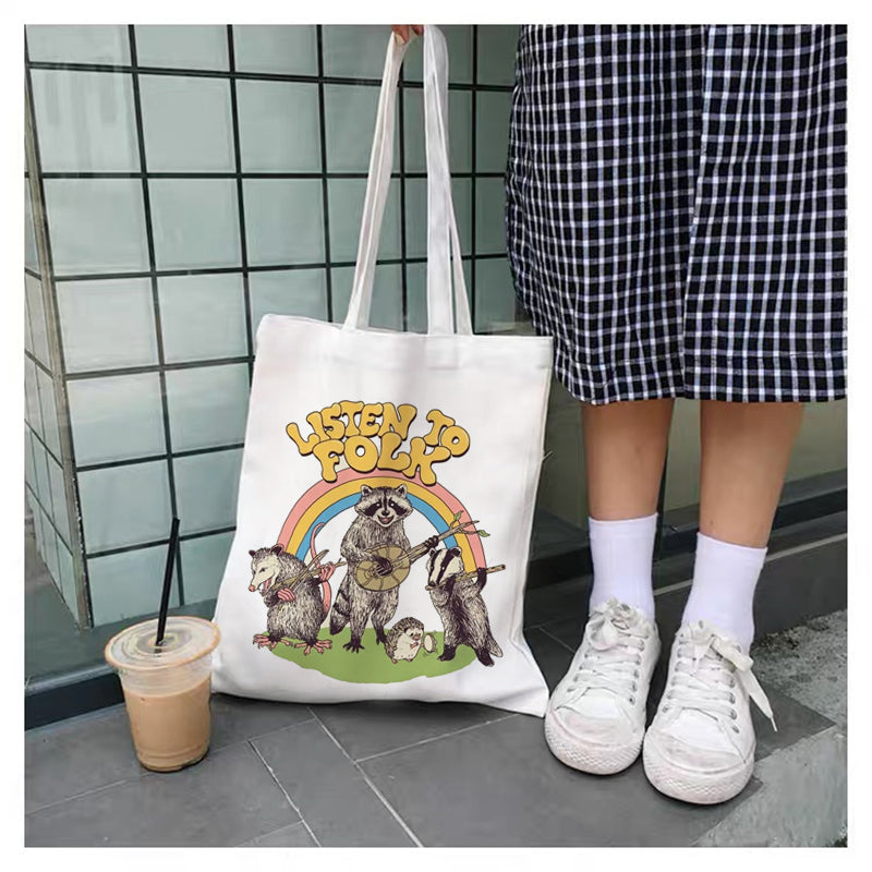 Women's Shopping Bag Funny Cute Cartoon Cat Pattern