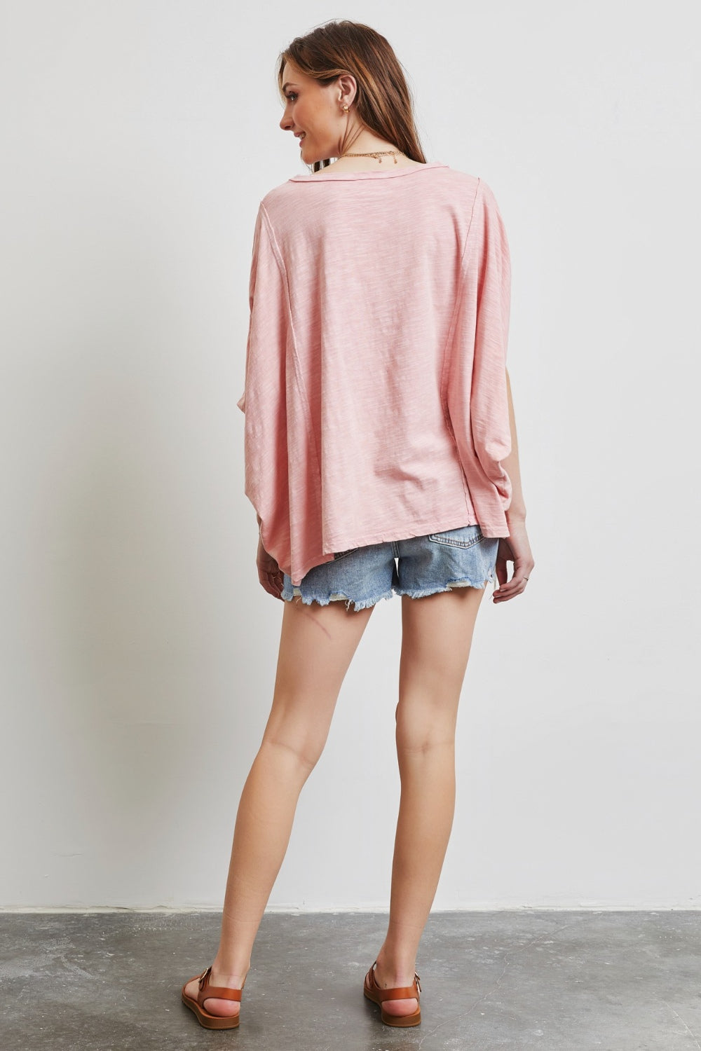 HEYSON Full Size Garment-Dyed Boat Neck Oversized Top