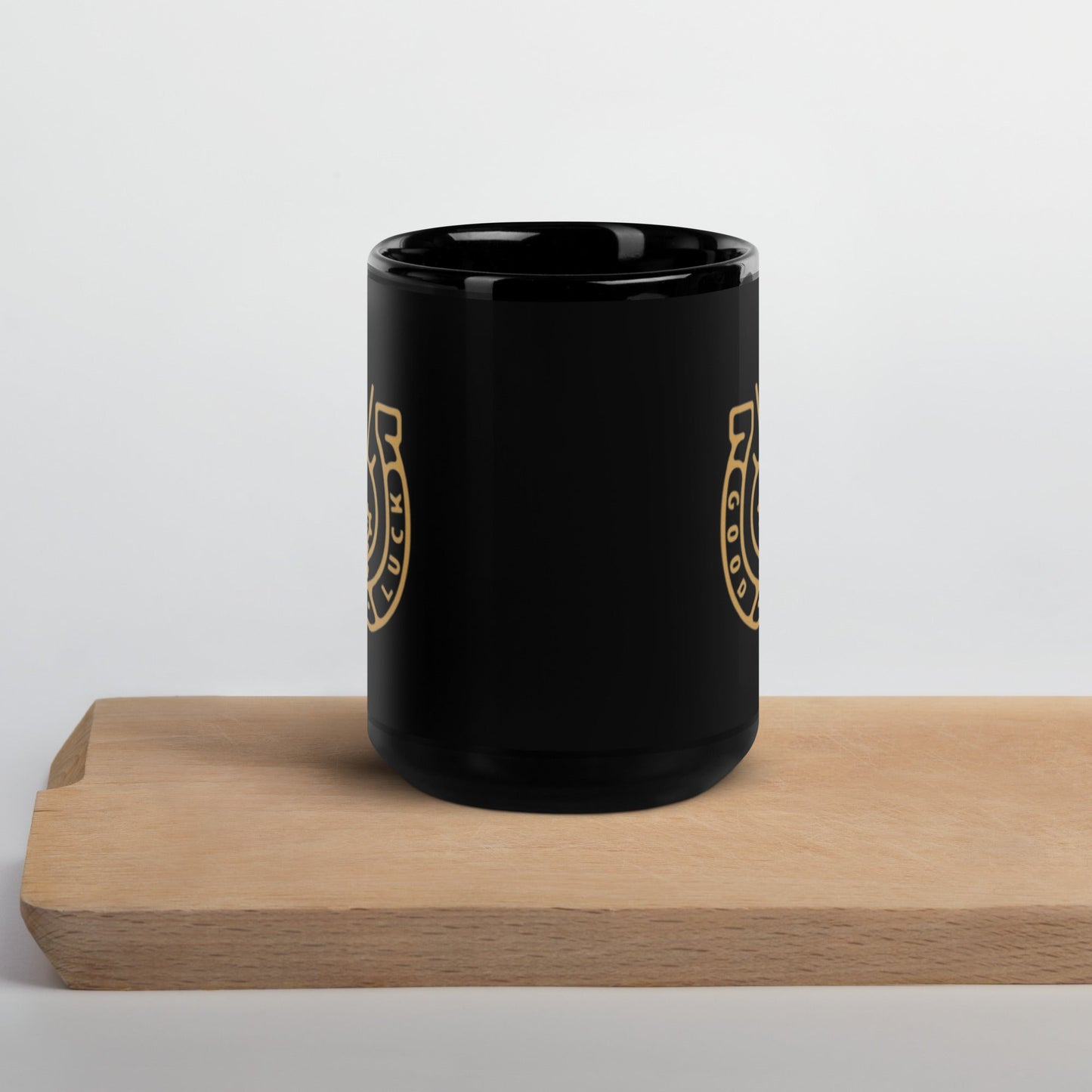 Good Luck Western Black Glossy Mug