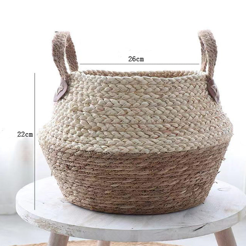 Household Fashion Simple Plant Crafts Straw Woven Flowerpot